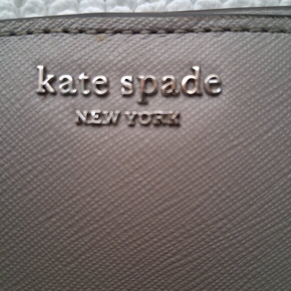 Kate Spade New York Bi Fold Slim Cameron Saffiano Leather Large Wallet-Gray - Picture 5 of 5